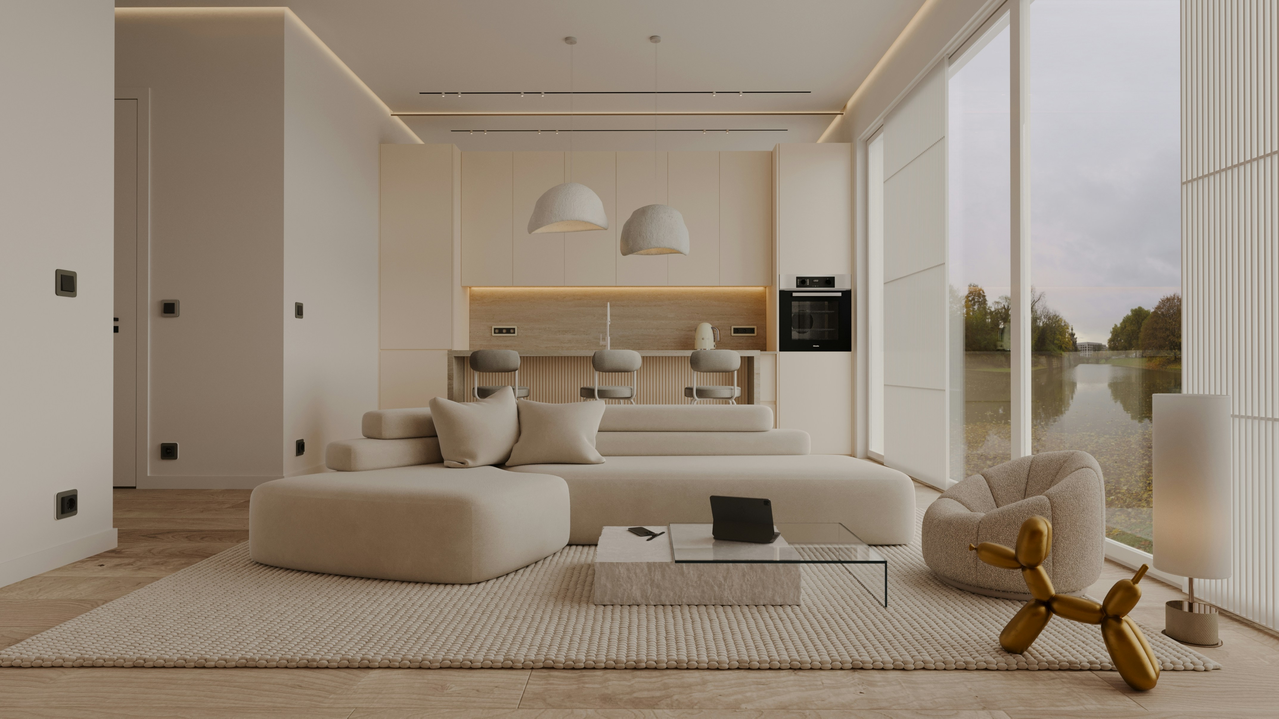 Luxury home interior staged for buyer